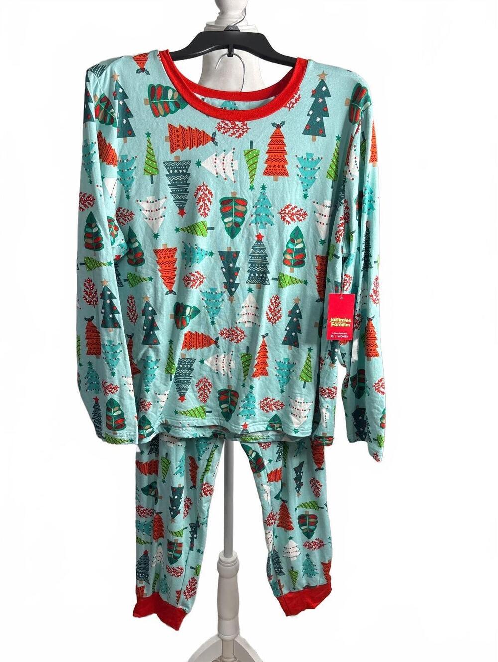 Jammies For Your Families Women's XL 2-Piece Christmas Tree Print Sleep Set